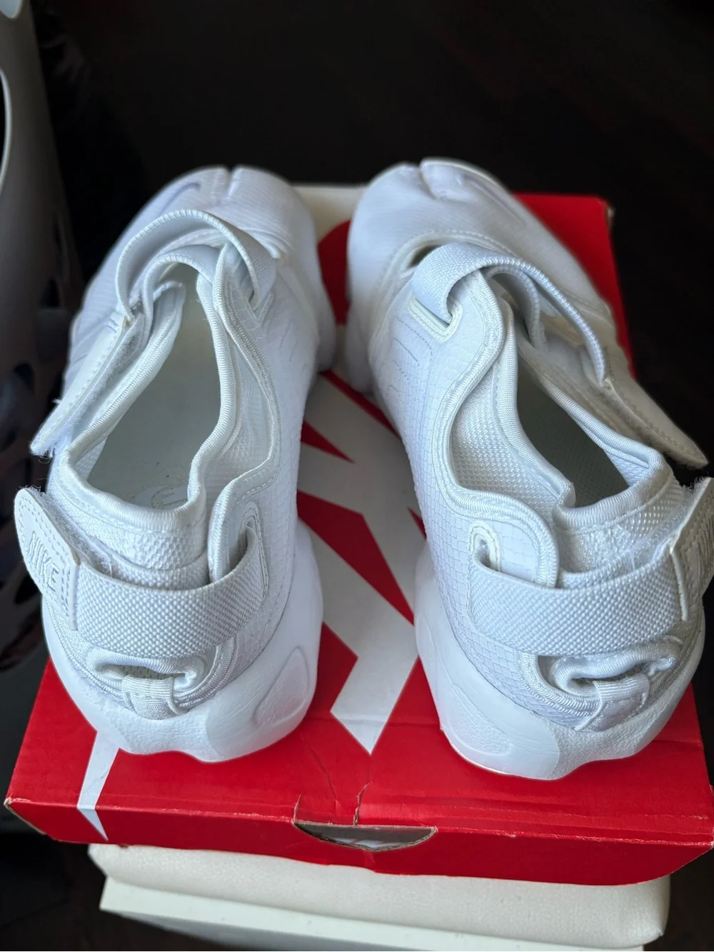 Nike Kids White Split-Toe Slip-On Sneakers